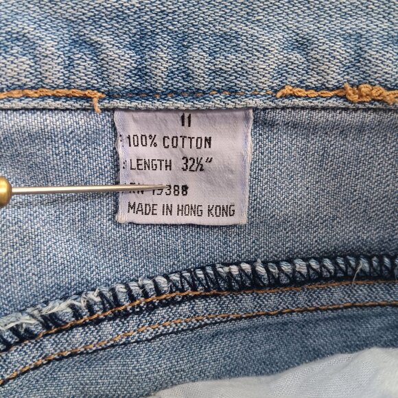 11 29x32 Vintage 80s Cargo Jeans Snap Cuffs Distress Pentimento Brittania Raw - Picture 6 of 11